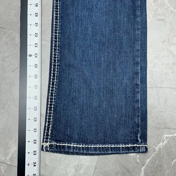 LA Idol Jeans Womens 19 Embellished Embroidered Dark Wash Bedazzled 41x34 - Picture 11 of 12